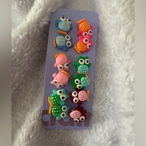 6 Pairs of Owl Earrings Pierced NWOT